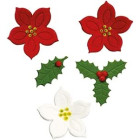 Kit NATALE in ZUCCHERO - Agrifoglio, Stella di Natale - decorazione per torte e dolci