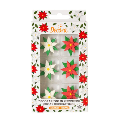 STELLE di NATALE in zucchero - Decorazione in zucchero per Torte e Dolci