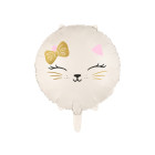 Pallone CUORE con stampa viso Gatto gonfiabile ad aria o elio 45CM