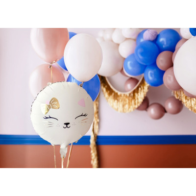 Pallone CUORE con stampa viso Gatto gonfiabile ad aria o elio 45CM