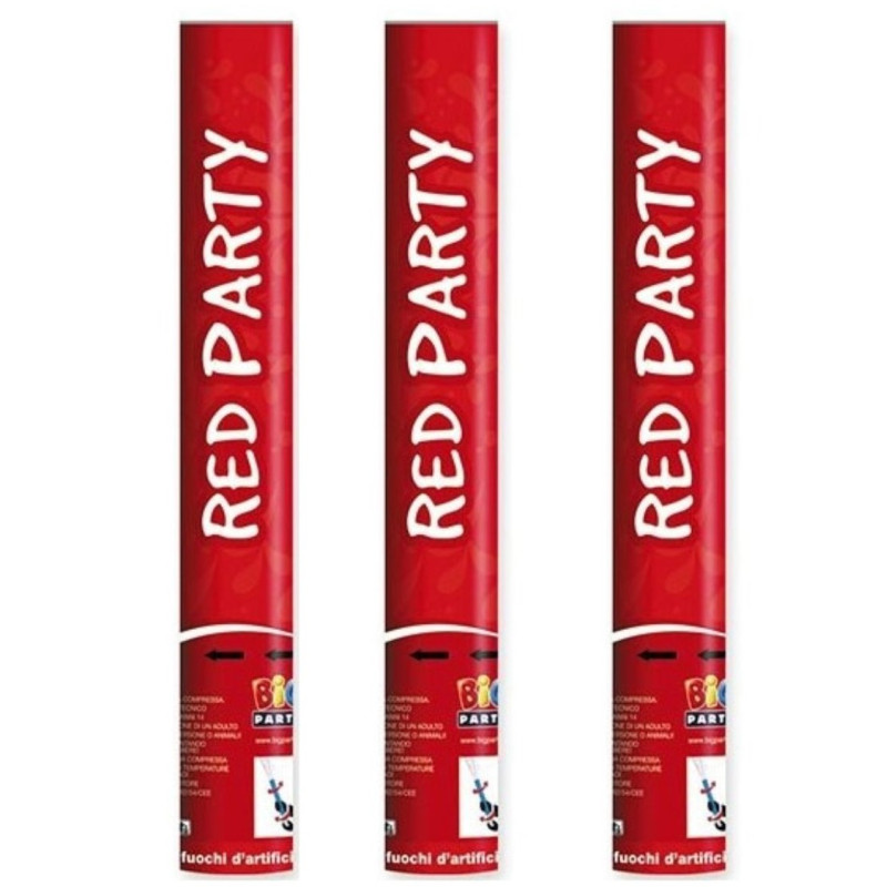 3 Cannone Tubo Sparacoriandoli ROSSO 40CM