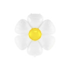 PALLONCINO in foil Mylar a forma di Fiore Margherita BIANCA 66x78cm
