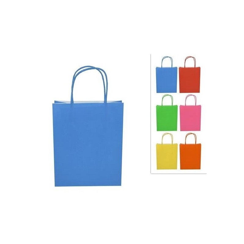 Busta in carta colore assortito casuale con manico cm h33X9X25