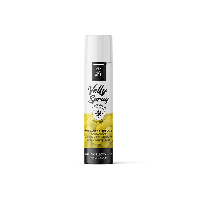 Colorante Alimentare VELLY GIALLO Spray Professional Effetto Vellutato - 250ml