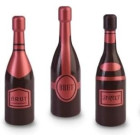 Set 3 bottiglie spumante BRUT in CIOCCOLATO - decorazione torta natale capodanno