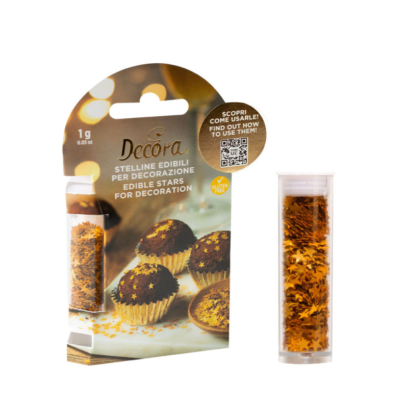 Decorazioni STELLINE EDIBILI per decorare cupcakes, biscotti, cioccolatini - 1 g