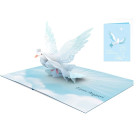 Biglietto d'auguri augurale PRIMA COMUNIONE lui con colomba - Origamo 3D