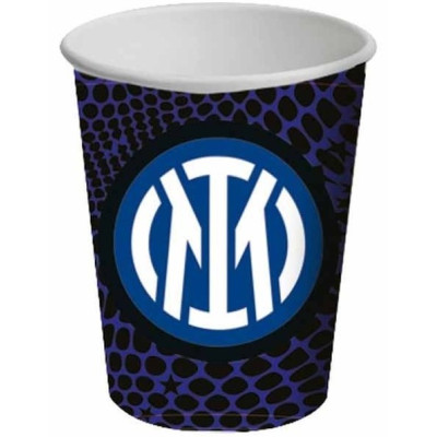 Coordinato tavolo INTER Nero Azzurro Festa -8 ospiti piatti bicchieri tovaglioli