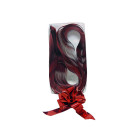 1 COCCARDA fiocco rapido ROSSO lucido per confezionamento pacco regalo