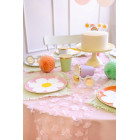 12 Tovaglioli in carta a forma di Margherita fiore bianco giallo e oro - 16x16,5cm