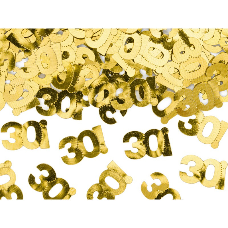 Confetti - Coriandolini da tavola numero 30 oro - idea per addobbo tavola 30 anni
