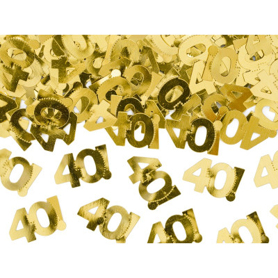 Confetti - Coriandolini da tavola numero 40 oro - idea per addobbo tavola 40 anni