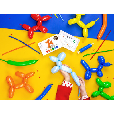 Set pompetta con 30 palloncini modellabili colori assortiti