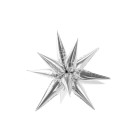 1 Pallone PALLONCINO in foil MYLAR multi MAGIC STAR 3D stella ARGENTO lucido 70 cm