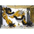 1 Pallone PALLONCINO in foil MYLAR multi MAGIC STAR 3D stella NERO satinato 95 cm