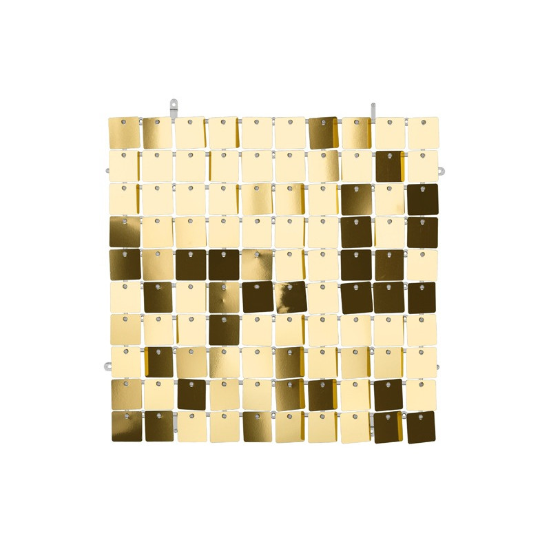 10 Pannello di fondale in paillettes, quadrato, colore dorato, dimensioni 30x30cm circa