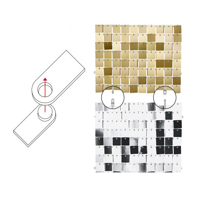 10 Pannello di fondale in paillettes, quadrato, colore dorato, dimensioni 30x30cm circa