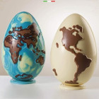 Stampo Uovo di Cioccolato GLOBO MONDO in polietilene Forma Uova di Pasqua 280gr