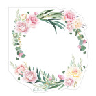 16 TOVAGLIOLI in carta floreali WEDDING fiori rosa - sagomati 33x33cm