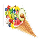 16 TOVAGLIOLI in carta ICE CREAM con con frutti - sagomati decoro tavola 33x33cm