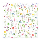 16 TOVAGLIOLI in carta WILD FLOWERS - fantasia floreale - decoro tavola 33x33cm
