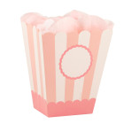 4 scatole Pop Corn - PARTY BOX Girl in carta - BIANCHE e ROSA - 6,5x8x15cm