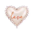 PALLONCINO pallone in foil Mylar Cuore rosa con scritta LOVE rossa 67x56,5cm