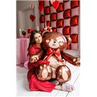Pallone PALLONCINO orso ORSETTO e fiocco rosso - per party amore 112x100 cm