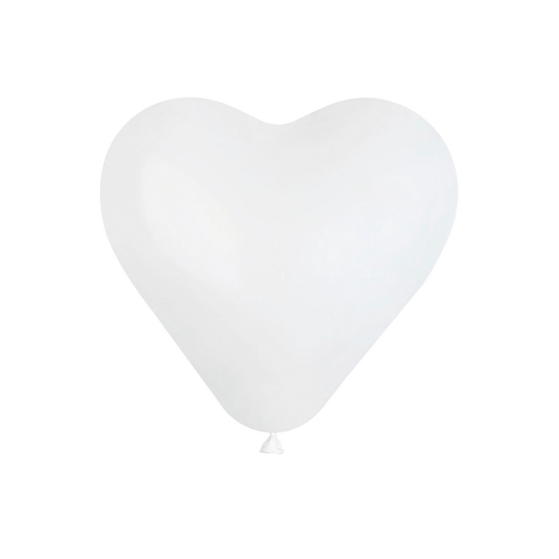 100 Palloncini a forma di CUORE BIANCO - palloni cuoricini 16cm/6"