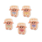 5 Pecore PECORELLE in zucchero - soggetti pasquali 2D - decorazione per torte