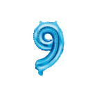 Pallone numero 9 Nove BLU in MYLAR foil - PALLONCINO numerale 35cm