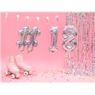 Pallone numero 8 Otto ARGENTO in MYLAR foil - PALLONCINO numerale 35cm per feste