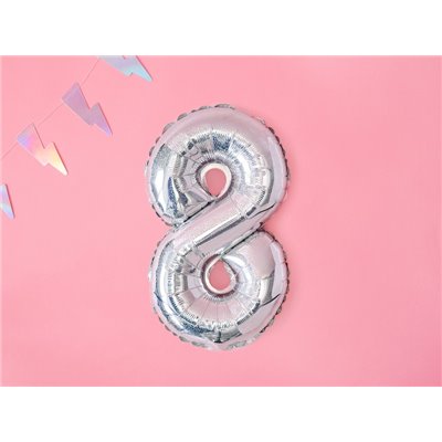 Pallone numero 8 otto olografico in MYLAR foil - PALLONCINO numerale 35cm