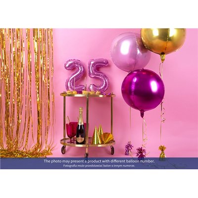 Pallone numero 9 Nove Fucsia in MYLAR foil - PALLONCINO numerale 35cm