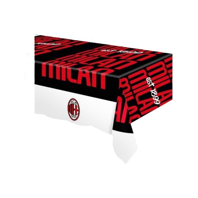 tovaglia MILAN 120x180cm - addobbo decoro tavolo torta - festa squadra