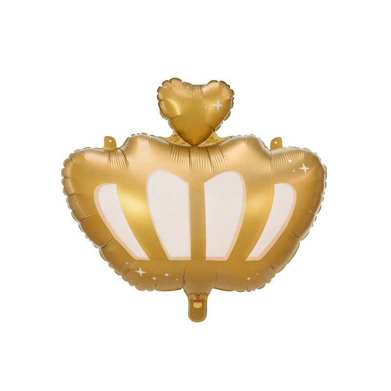 Pallone Palloncino CORONA coroncina ORO e cuore 60cm - gonfiabile ad aria o elio