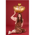 Pallone Palloncino CORONA coroncina ORO e cuore 60cm - gonfiabile ad aria o elio
