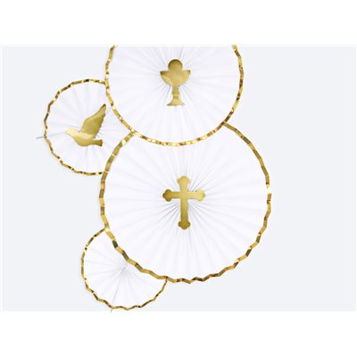 Set 6 pezzi Cake Topper in carta Prima Comunione ORO decorazione torte dolci