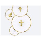 Set 6 pezzi Cake Topper in carta Prima Comunione ORO decorazione torte dolci