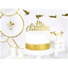 Set 6 pezzi Cake Topper in carta Prima Comunione ORO decorazione torte dolci