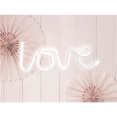 Scritta NEON led LOVE - 34,5x13cm - colore bianco con luce calda