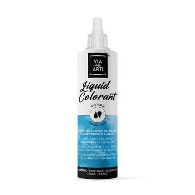 Colorante LIQUIDO alimentare per aerografo - AZZURRO - base alcol - 250ml SCADENZA 31/07/2026