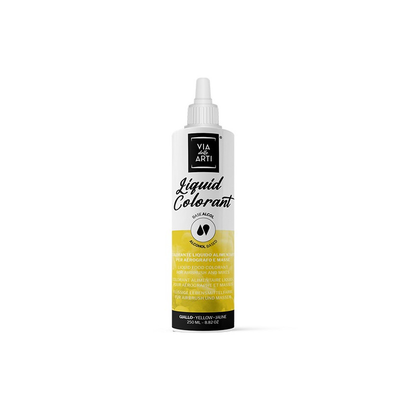Colorante LIQUIDO alimentare per aerografo - GIALLO - base alcol - 250ml