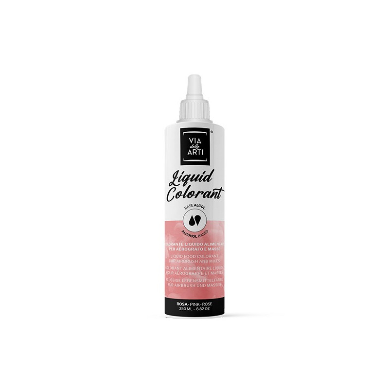 Colorante LIQUIDO alimentare per aerografo - ROSA - base alcol - 250ml