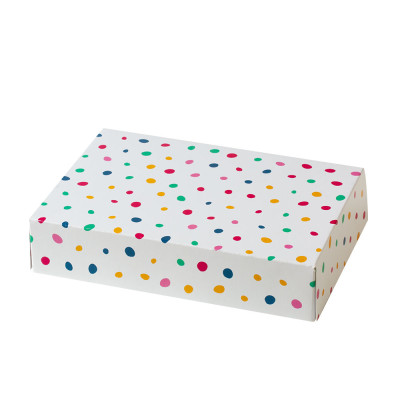 Scatola regalo in cartoncino per alimenti - POIS colorati - 23,5x16xh5cm