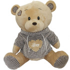 Peluche Orso con maglia e cappuccio e scritta LOVE - orsetto seduto Marrone 75cm