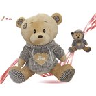 Peluche Orso con maglia e cappuccio e scritta LOVE - orsetto seduto Marrone 75cm