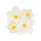 Set 4 Fiori in carta crespa Bianco AVORIO 25/35cm -decoro scenario sfondo parere