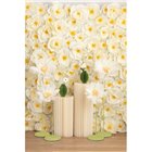 Set 4 Fiori in carta crespa Bianco AVORIO 25/35cm -decoro scenario sfondo parere
