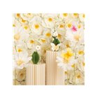 Set 4 Fiori in carta crespa Bianco AVORIO 25/35cm -decoro scenario sfondo parere